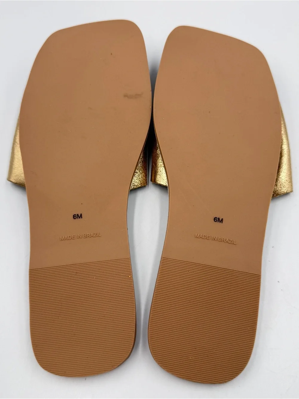 Beach by Matisse Bali Flat Sandal Slide Gold Leather Wide Strap Womens 6M